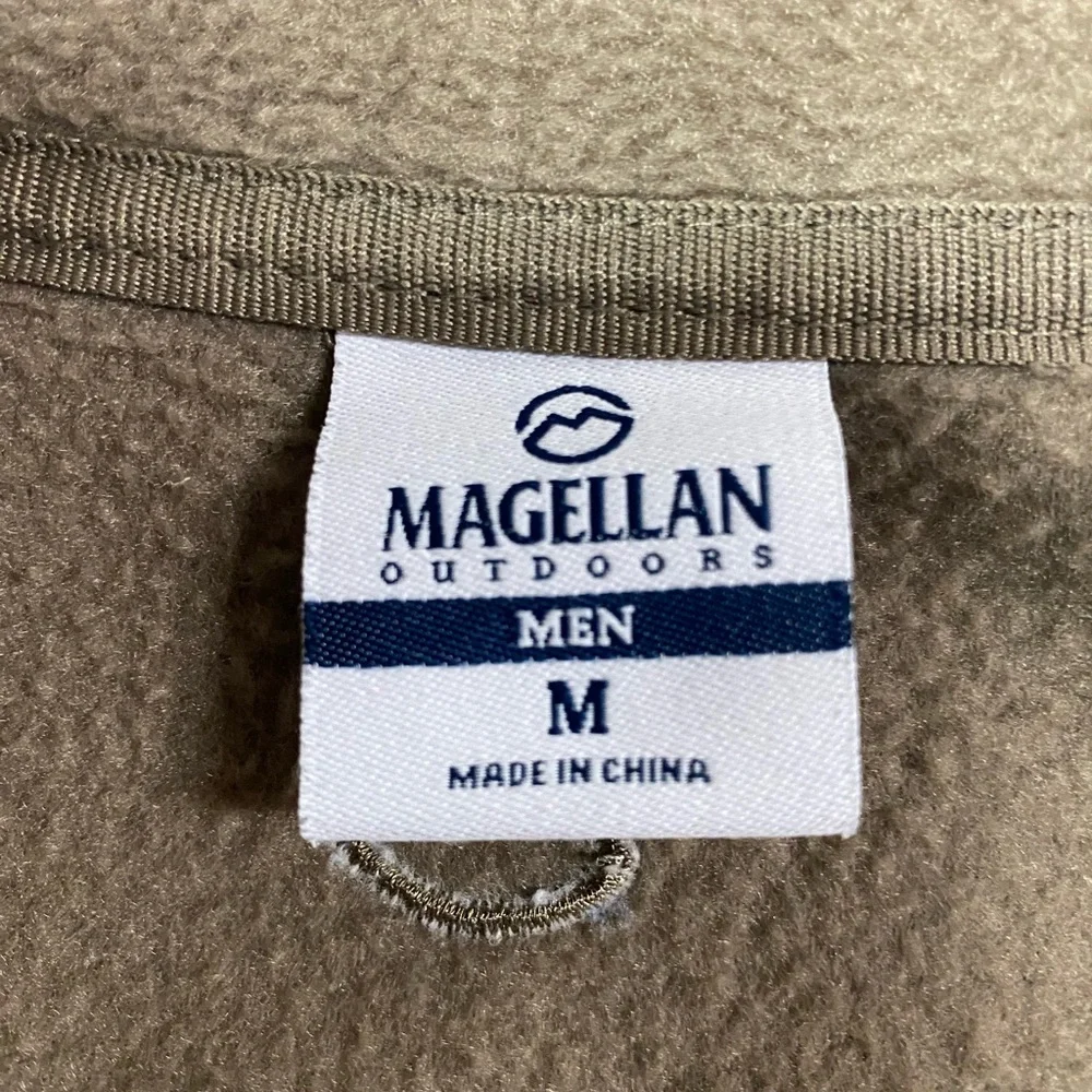 Magellan Outdoors Brown Full Zip-Up Fleece Jacket Men’s Medium